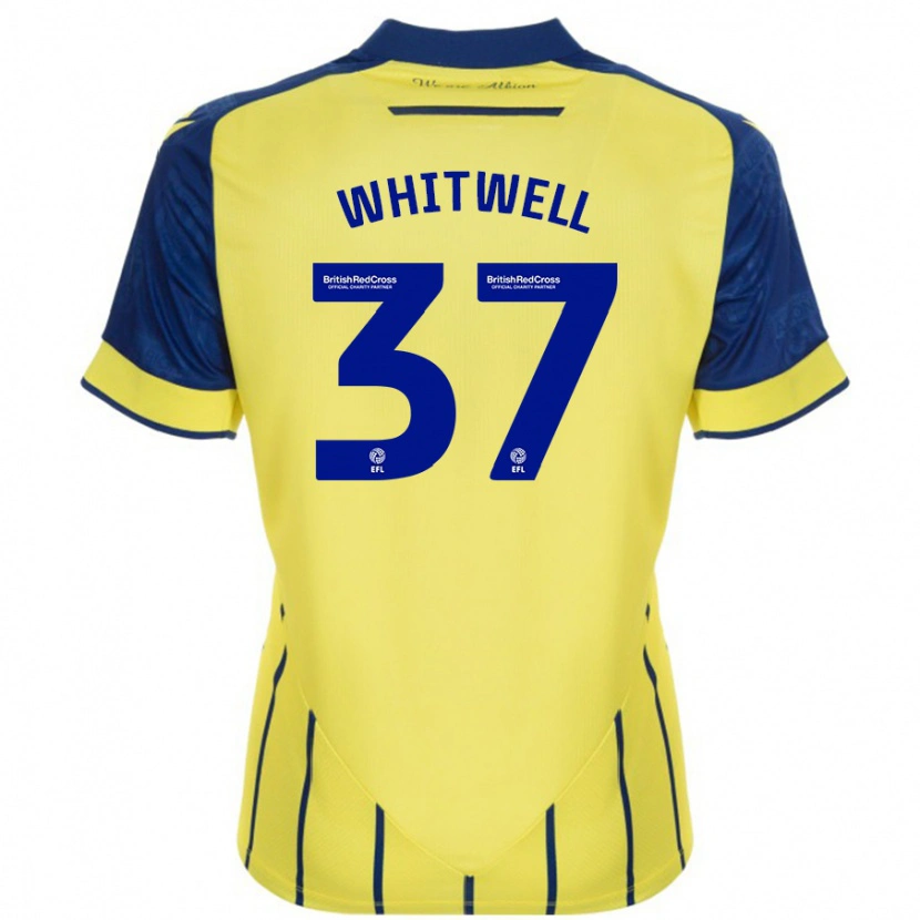 Danxen Mann Harry Whitwell #37 Gul Blå Bortetrøye Drakt Trøye 2024/25 Skjorter T-Skjorte