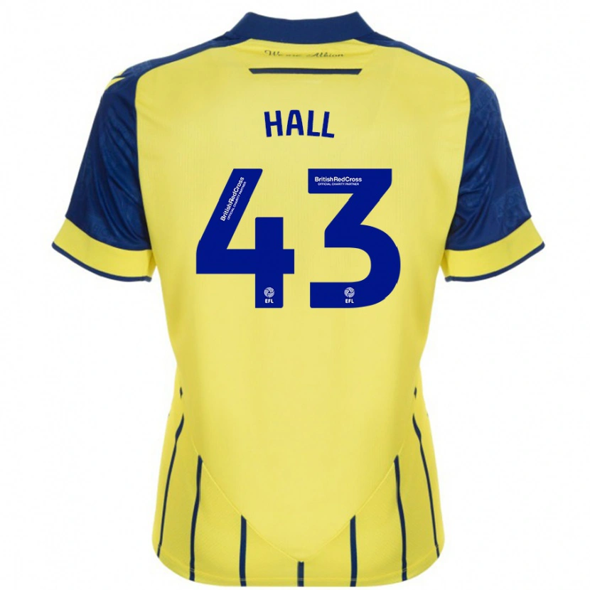 Danxen Mann Reece Hall #43 Gul Blå Bortetrøye Drakt Trøye 2024/25 Skjorter T-Skjorte