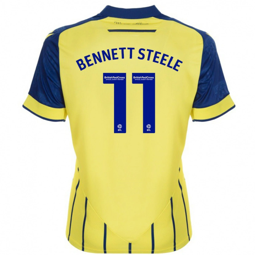 Danxen Mann Lizzie Bennett-Steele #11 Gul Blå Bortetrøye Drakt Trøye 2024/25 Skjorter T-Skjorte