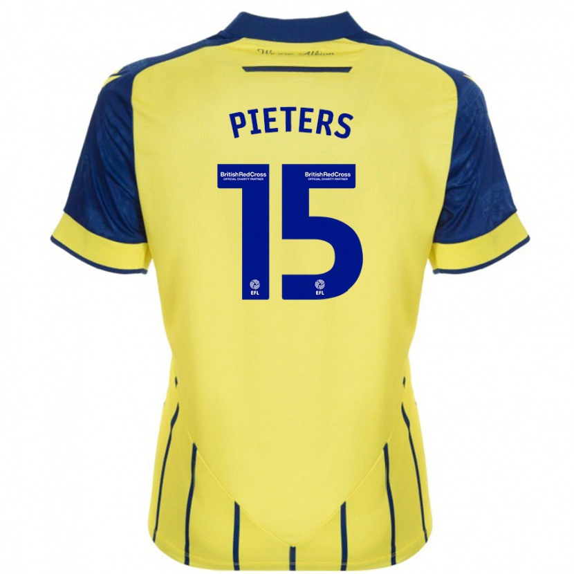 Danxen Mann Erik Pieters #15 Gul Blå Bortetrøye Drakt Trøye 2024/25 Skjorter T-Skjorte