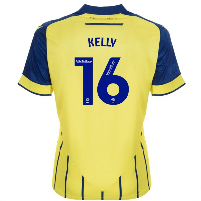 Danxen Mann Martin Kelly #16 Gul Blå Bortetrøye Drakt Trøye 2024/25 Skjorter T-Skjorte