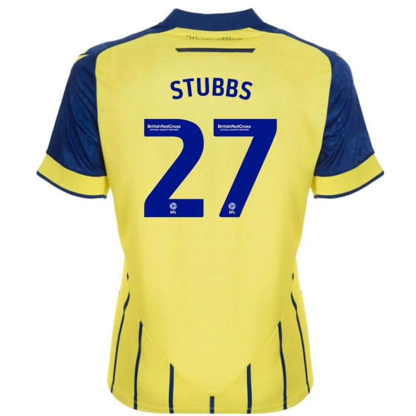 Danxen Mann Olivia Stubbs #27 Gul Blå Bortetrøye Drakt Trøye 2024/25 Skjorter T-Skjorte