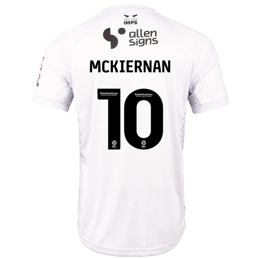 Danxen Mann Jj Mckiernan #10 Rød Hvit Bortetrøye Drakt Trøye 2024/25 Skjorter T-Skjorte