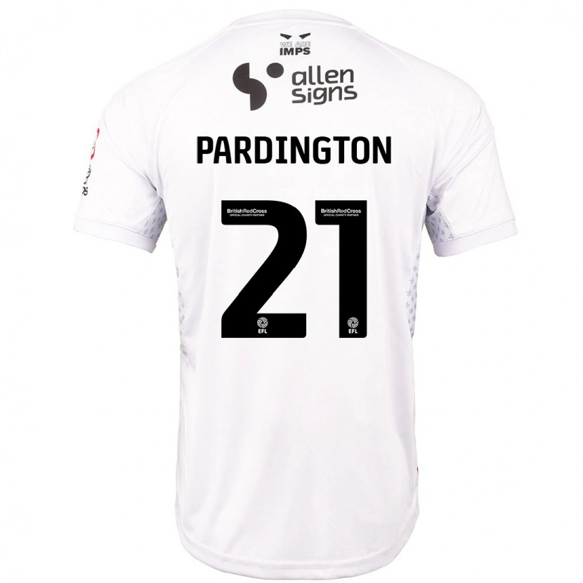 Danxen Mann Jamie Pardington #21 Rød Hvit Bortetrøye Drakt Trøye 2024/25 Skjorter T-Skjorte