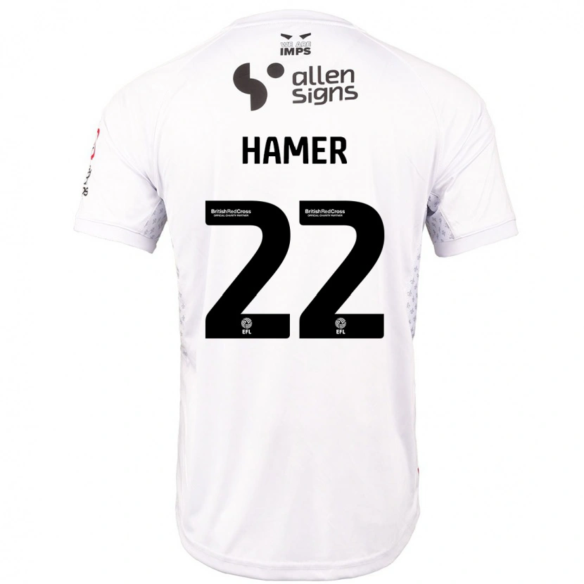 Danxen Mann Tom Hamer #22 Rød Hvit Bortetrøye Drakt Trøye 2024/25 Skjorter T-Skjorte