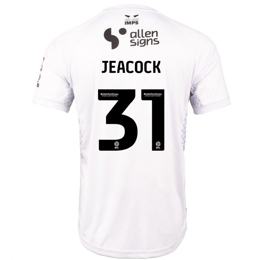 Danxen Mann Zach Jeacock #31 Rød Hvit Bortetrøye Drakt Trøye 2024/25 Skjorter T-Skjorte