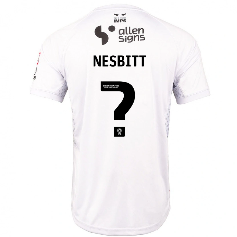 Danxen Mann Tom Nesbitt #0 Rød Hvit Bortetrøye Drakt Trøye 2024/25 Skjorter T-Skjorte