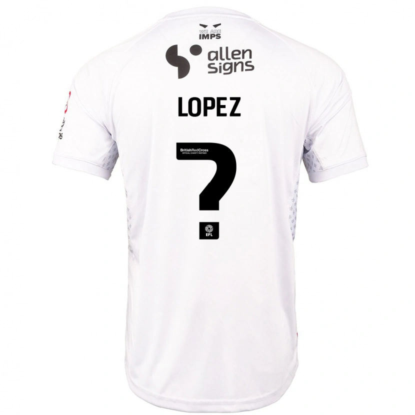 Danxen Mann Jersey Lopez #0 Rød Hvit Bortetrøye Drakt Trøye 2024/25 Skjorter T-Skjorte