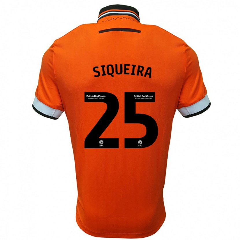 Danxen Mann Guilherme Siqueira #25 Oransje Hvit Bortetrøye Drakt Trøye 2024/25 Skjorter T-Skjorte