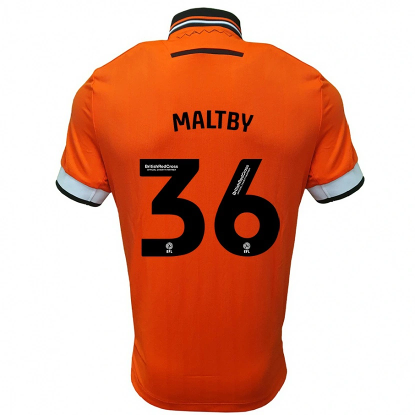 Danxen Mann Mackenzie Maltby #36 Oransje Hvit Bortetrøye Drakt Trøye 2024/25 Skjorter T-Skjorte