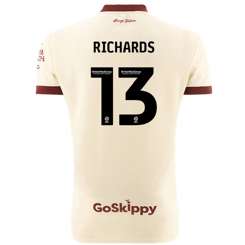 Danxen Mann Harvey Wiles-Richards #13 Kremhvit Bortetrøye Drakt Trøye 2024/25 Skjorter T-Skjorte