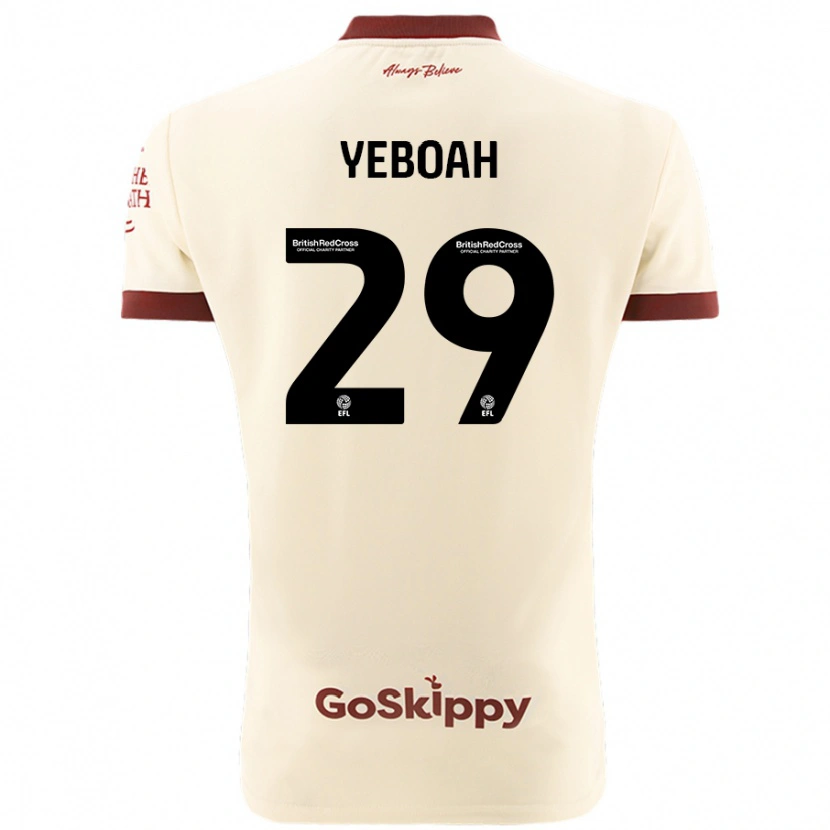 Danxen Mann Ephraim Yeboah #29 Kremhvit Bortetrøye Drakt Trøye 2024/25 Skjorter T-Skjorte