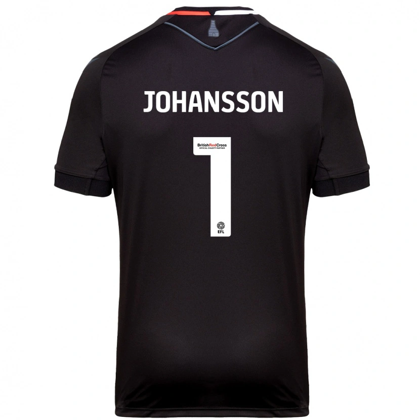 Danxen Mann Viktor Johansson #1 Svart Bortetrøye Drakt Trøye 2024/25 Skjorter T-Skjorte