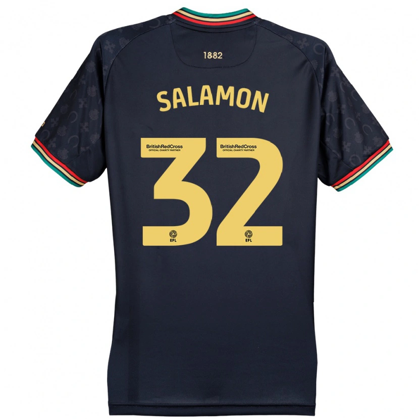 Danxen Mann Matteo Salamon #32 Mørk Marineblå Bortetrøye Drakt Trøye 2024/25 Skjorter T-Skjorte