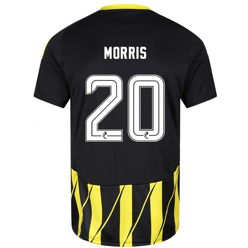 Danxen Mann Shayden Morris #20 Svart Gul Bortetrøye Drakt Trøye 2024/25 Skjorter T-Skjorte