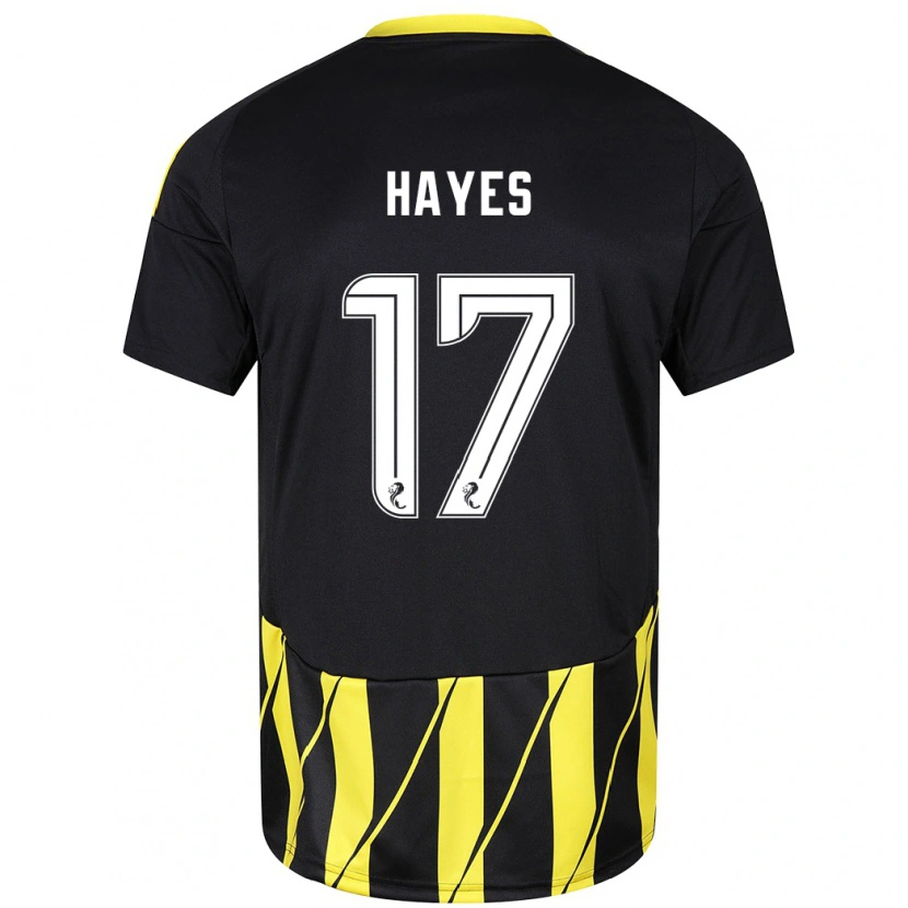 Danxen Mann Jonny Hayes #17 Svart Gul Bortetrøye Drakt Trøye 2024/25 Skjorter T-Skjorte