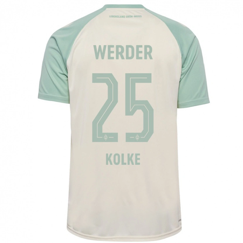 Danxen Mann Markus Kolke #25 Off-White Lysegrønn Bortetrøye Drakt Trøye 2024/25 Skjorter T-Skjorte