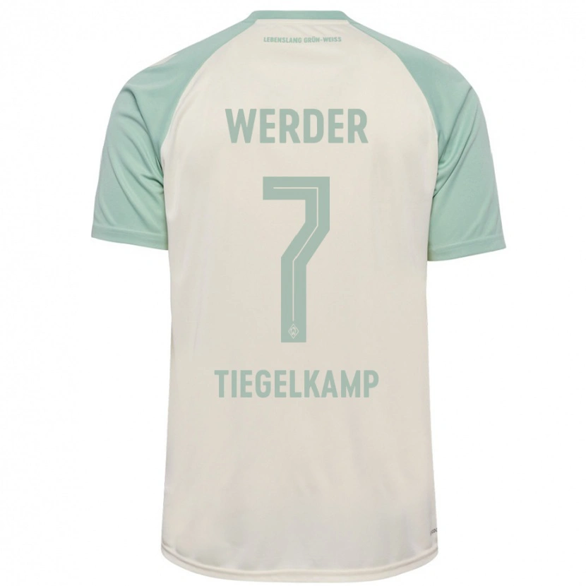 Danxen Mann Maximilian Tiegelkamp #7 Off-White Lysegrønn Bortetrøye Drakt Trøye 2024/25 Skjorter T-Skjorte
