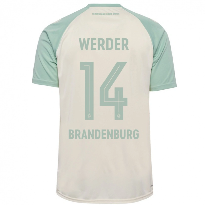 Danxen Mann Michaela Brandenburg #14 Off-White Lysegrønn Bortetrøye Drakt Trøye 2024/25 Skjorter T-Skjorte