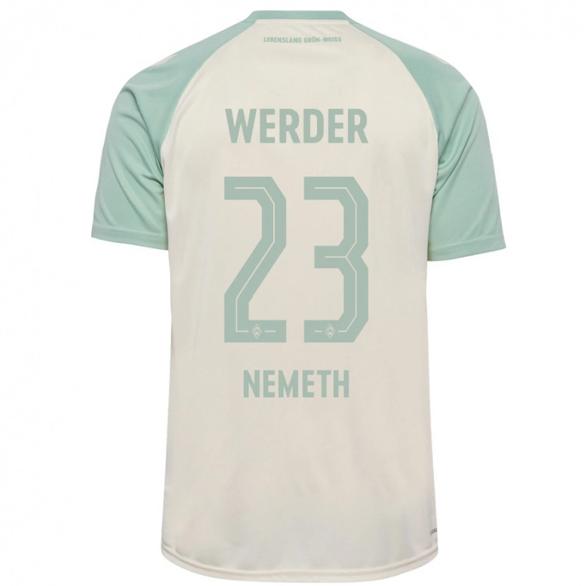 Danxen Mann Hanna Németh #23 Off-White Lysegrønn Bortetrøye Drakt Trøye 2024/25 Skjorter T-Skjorte