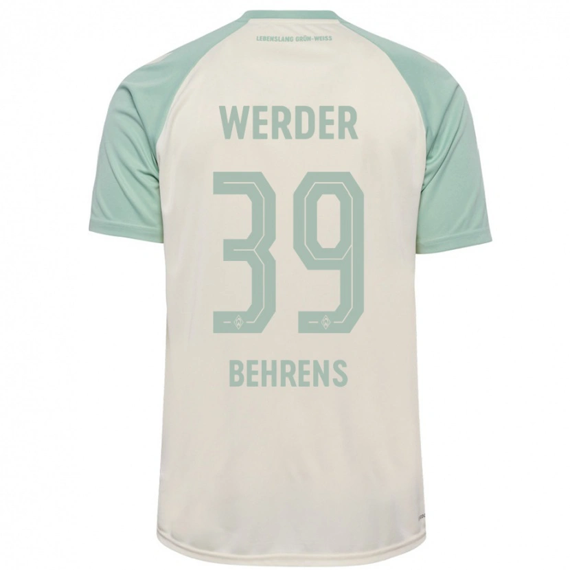 Danxen Mann Jette Behrens #39 Off-White Lysegrønn Bortetrøye Drakt Trøye 2024/25 Skjorter T-Skjorte