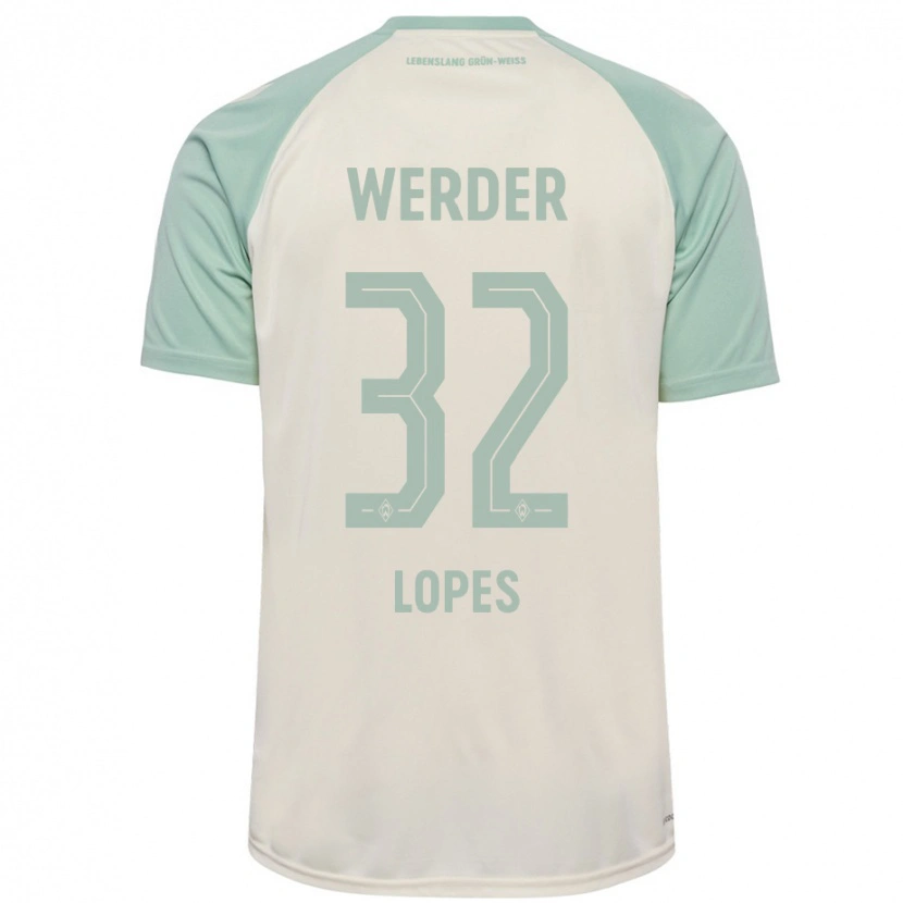 Danxen Mann Eugenio Lopes #32 Off-White Lysegrønn Bortetrøye Drakt Trøye 2024/25 Skjorter T-Skjorte