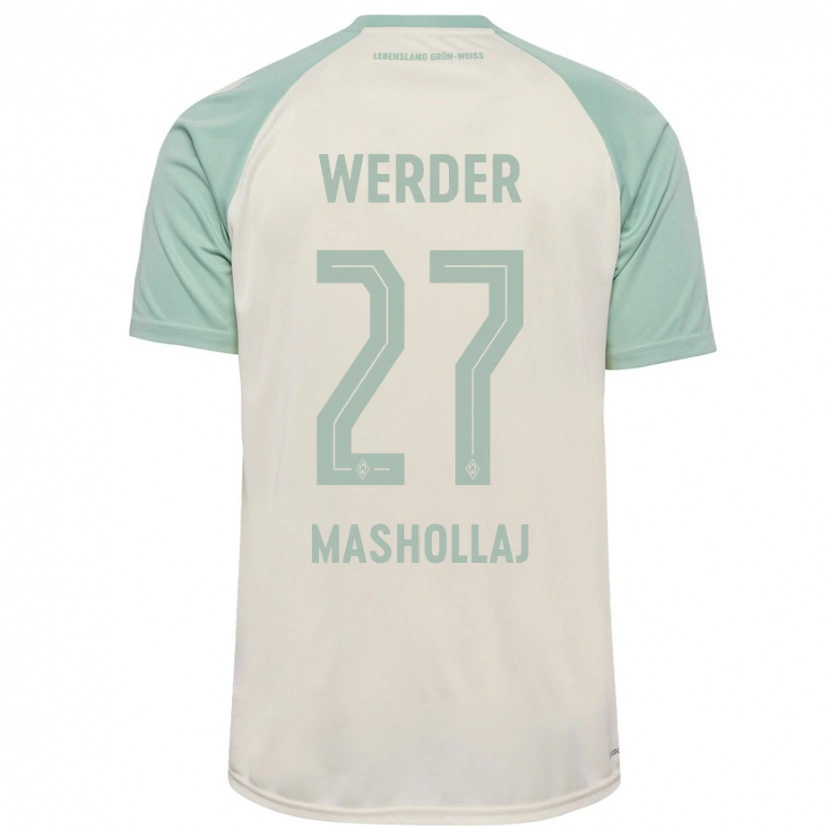 Danxen Mann Benjamin Mashollaj #27 Off-White Lysegrønn Bortetrøye Drakt Trøye 2024/25 Skjorter T-Skjorte