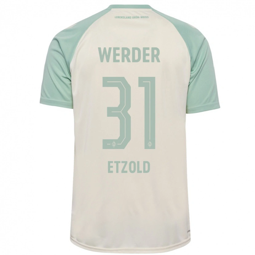 Danxen Mann Hannah Etzold #31 Off-White Lysegrønn Bortetrøye Drakt Trøye 2024/25 Skjorter T-Skjorte