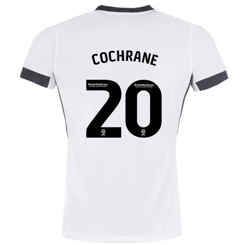 Danxen Mann Alex Cochrane #20 Hvit Svart Bortetrøye Drakt Trøye 2024/25 Skjorter T-Skjorte