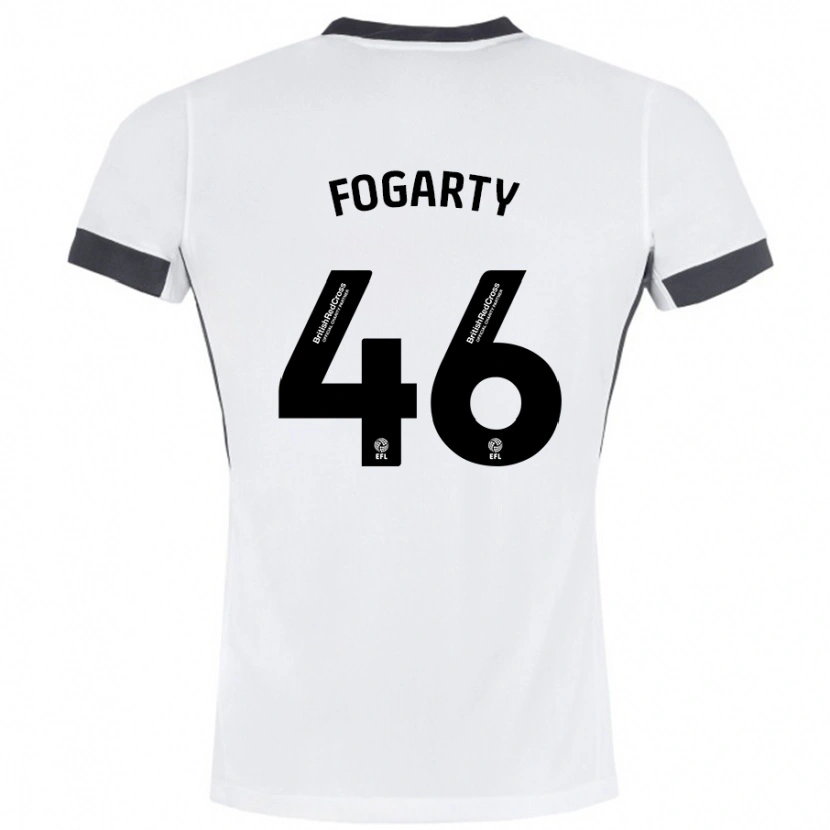 Danxen Mann Tom Fogarty #46 Hvit Svart Bortetrøye Drakt Trøye 2024/25 Skjorter T-Skjorte