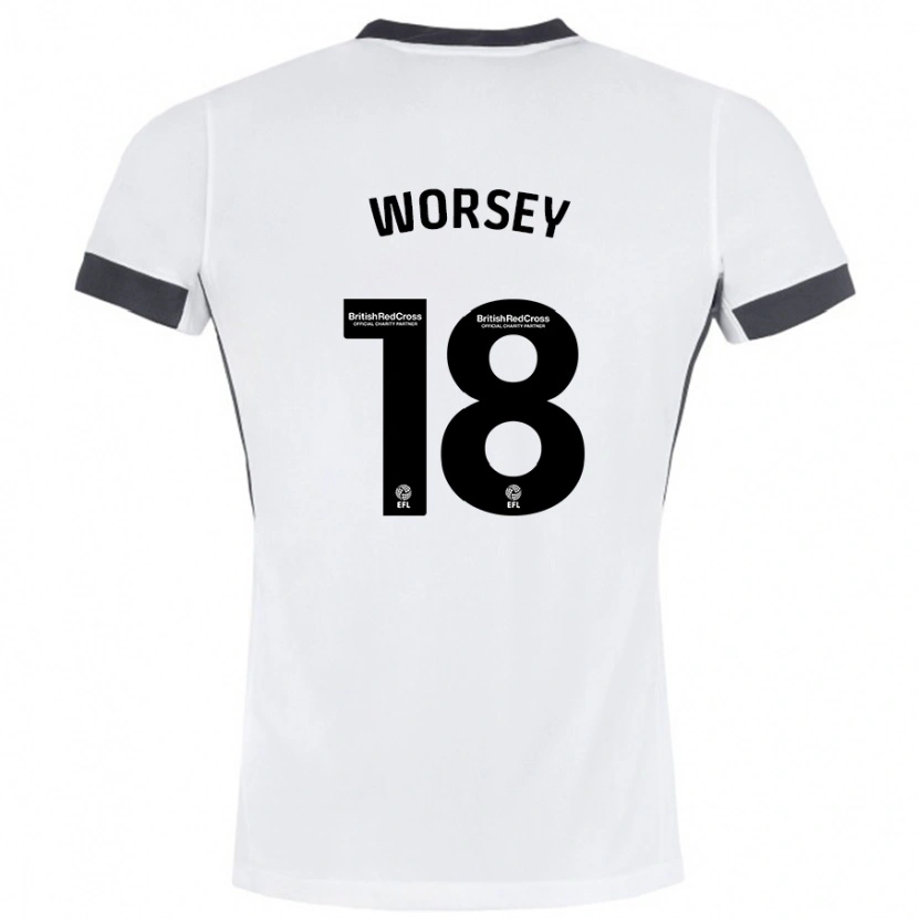 Danxen Mann Louanne Worsey #18 Hvit Svart Bortetrøye Drakt Trøye 2024/25 Skjorter T-Skjorte