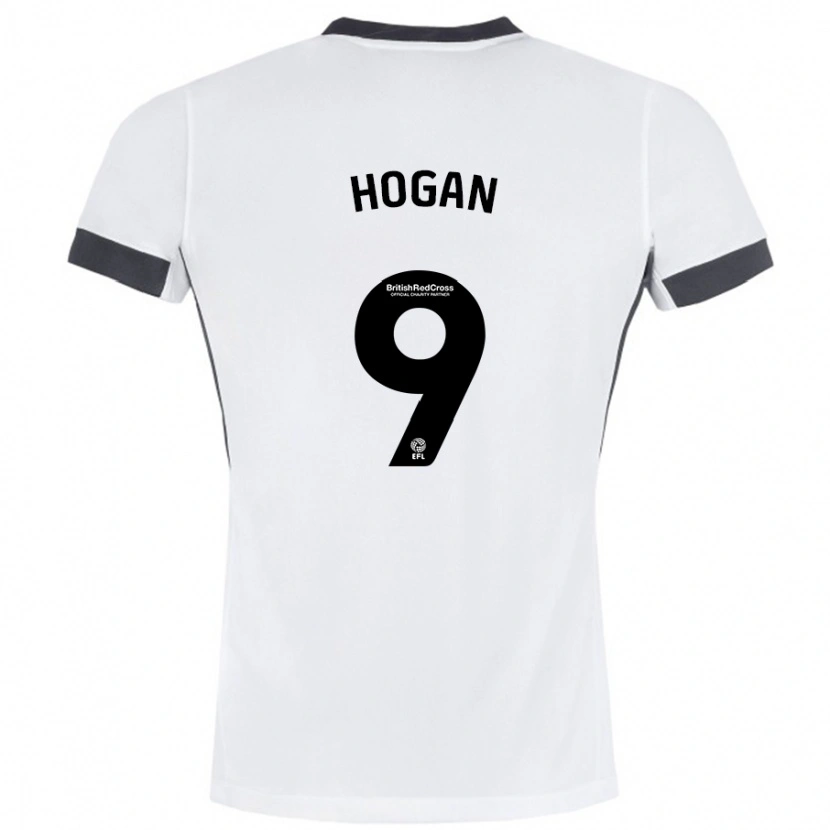 Danxen Mann Scott Hogan #9 Hvit Svart Bortetrøye Drakt Trøye 2024/25 Skjorter T-Skjorte
