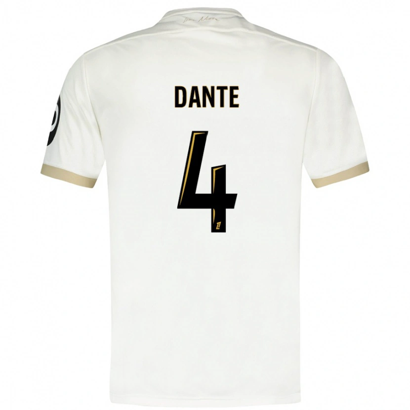 Danxen Mann Dante #4 Hvitt Gull Bortetrøye Drakt Trøye 2024/25 Skjorter T-Skjorte