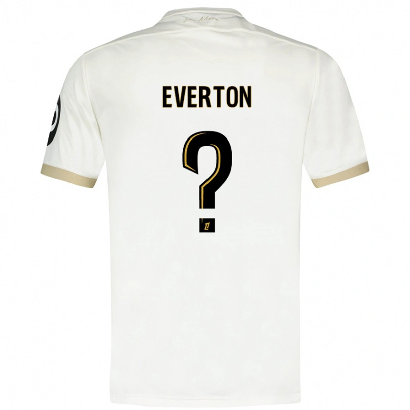 Danxen Mann Everton #0 Hvitt Gull Bortetrøye Drakt Trøye 2024/25 Skjorter T-Skjorte