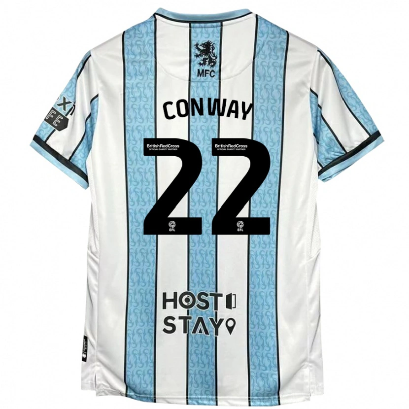 Danxen Mann Tommy Conway #22 Hvit Blå Bortetrøye Drakt Trøye 2024/25 Skjorter T-Skjorte