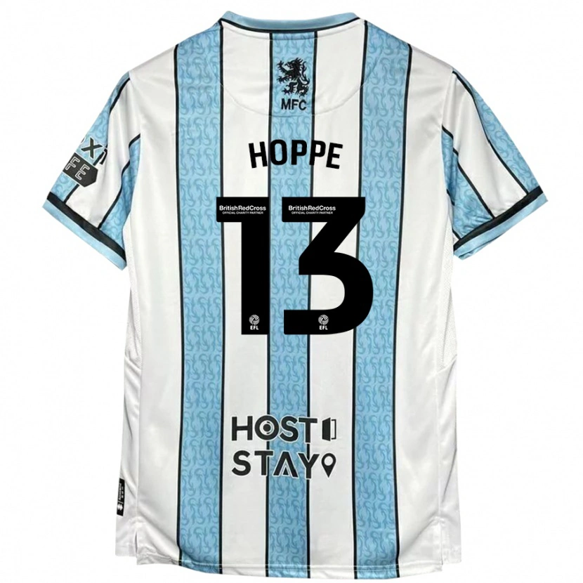 Danxen Mann Matthew Hoppe #13 Hvit Blå Bortetrøye Drakt Trøye 2024/25 Skjorter T-Skjorte