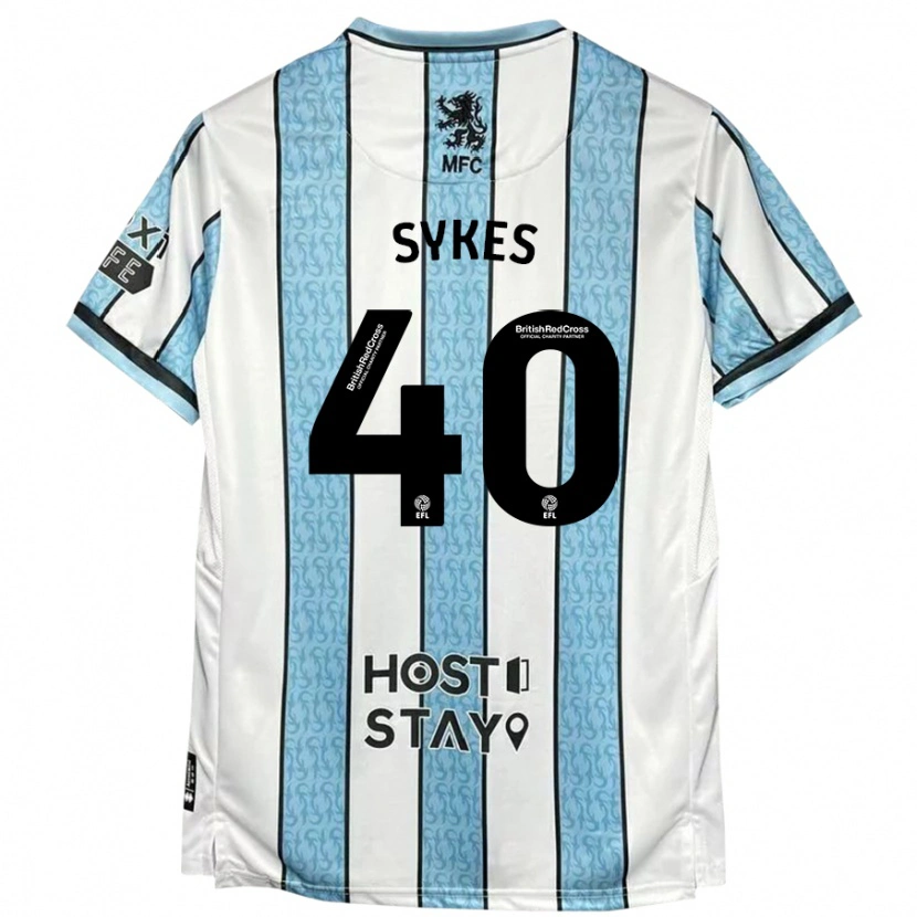 Danxen Mann Cain Sykes #40 Hvit Blå Bortetrøye Drakt Trøye 2024/25 Skjorter T-Skjorte