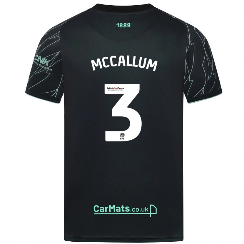 Danxen Mann Sam Mccallum #3 Svart Grønn Bortetrøye Drakt Trøye 2024/25 Skjorter T-Skjorte