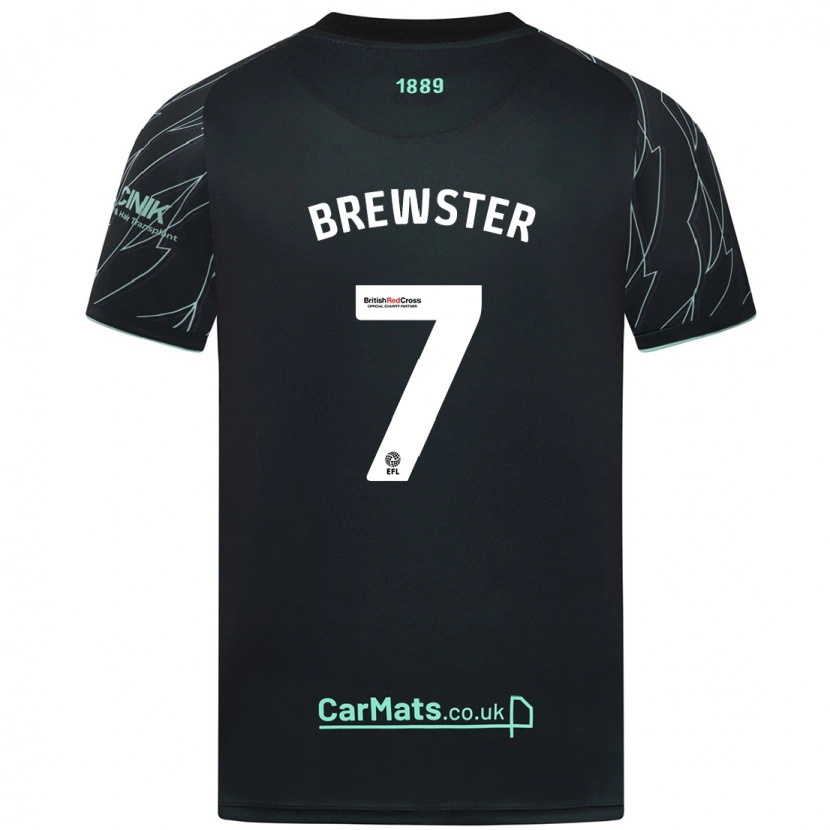 Danxen Mann Rhian Brewster #7 Svart Grønn Bortetrøye Drakt Trøye 2024/25 Skjorter T-Skjorte