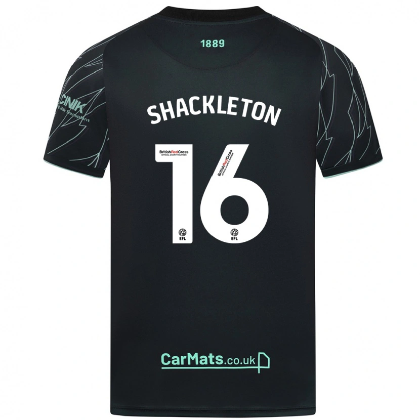 Danxen Mann Jamie Shackleton #16 Svart Grønn Bortetrøye Drakt Trøye 2024/25 Skjorter T-Skjorte
