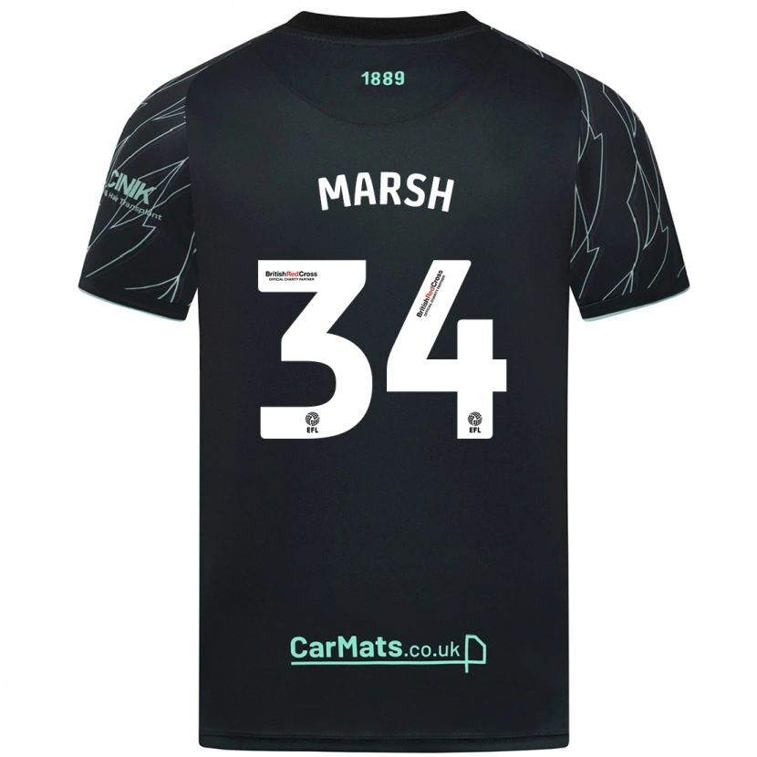Danxen Mann Louie Marsh #34 Svart Grønn Bortetrøye Drakt Trøye 2024/25 Skjorter T-Skjorte