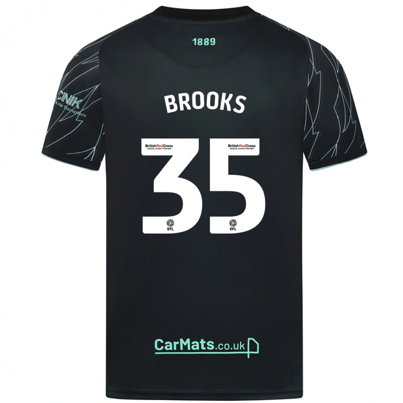 Danxen Mann Andre Brooks #35 Svart Grønn Bortetrøye Drakt Trøye 2024/25 Skjorter T-Skjorte