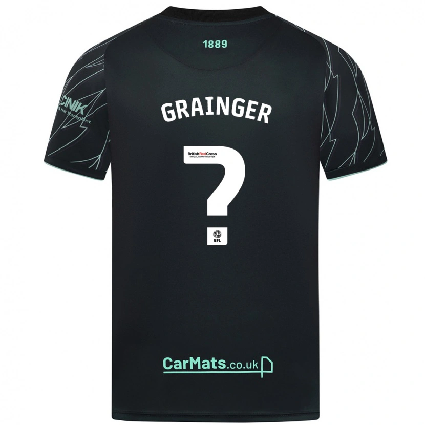 Danxen Mann Benjamin Grainger #0 Svart Grønn Bortetrøye Drakt Trøye 2024/25 Skjorter T-Skjorte
