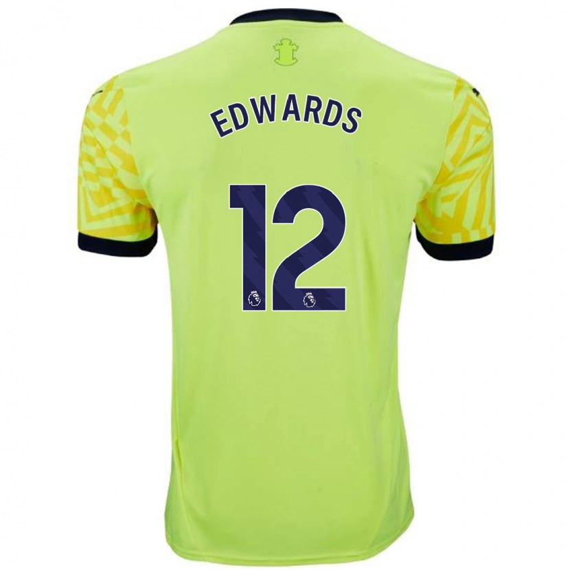 Danxen Mann Ronnie Edwards #12 Gul Bortetrøye Drakt Trøye 2024/25 Skjorter T-Skjorte