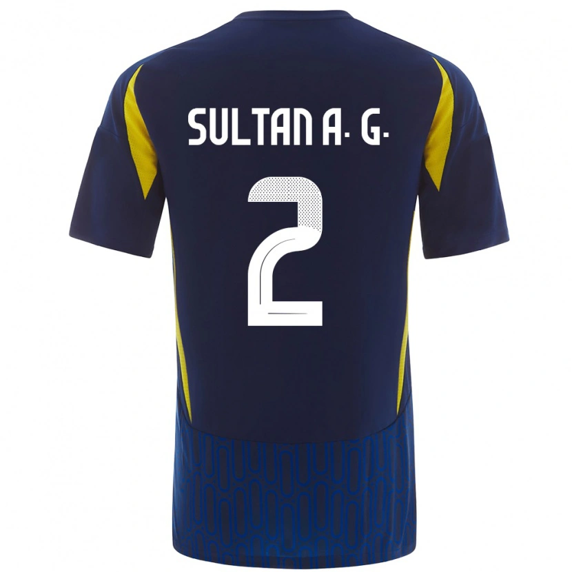 Danxen Mann Sultan Al-Ghannam #2 Blå Gul Bortetrøye Drakt Trøye 2024/25 Skjorter T-Skjorte