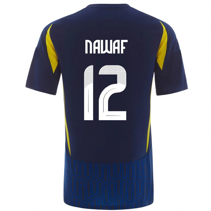 Danxen Mann Nawaf Al-Boushal #12 Blå Gul Bortetrøye Drakt Trøye 2024/25 Skjorter T-Skjorte