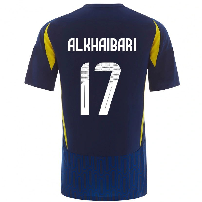 Danxen Mann Abdullah Al-Khaibari #17 Blå Gul Bortetrøye Drakt Trøye 2024/25 Skjorter T-Skjorte
