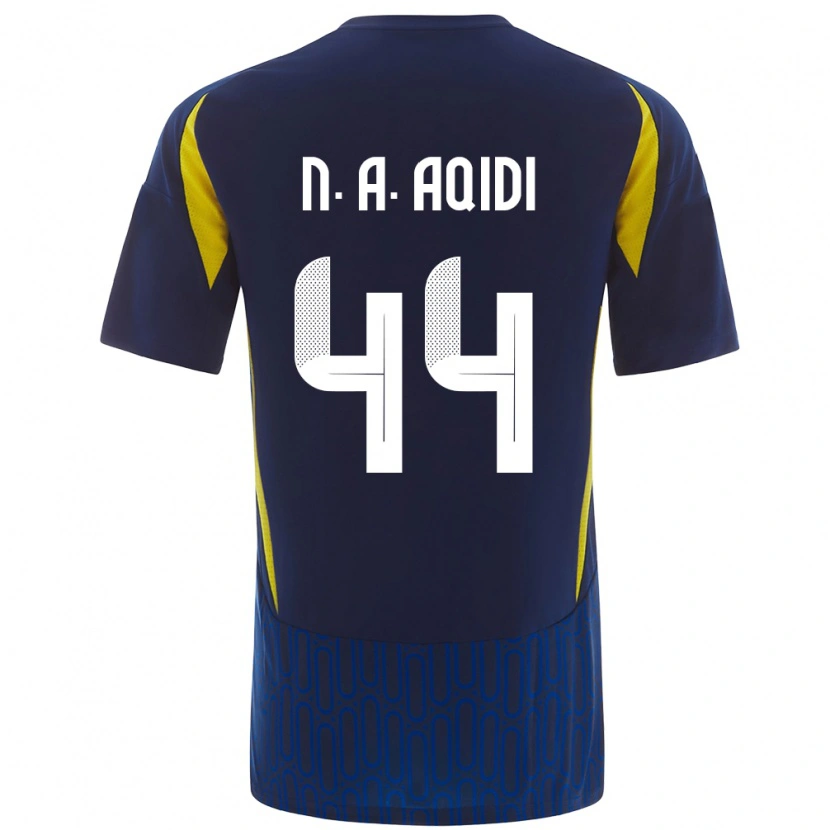 Danxen Mann Nawaf Al-Aqidi #44 Blå Gul Bortetrøye Drakt Trøye 2024/25 Skjorter T-Skjorte