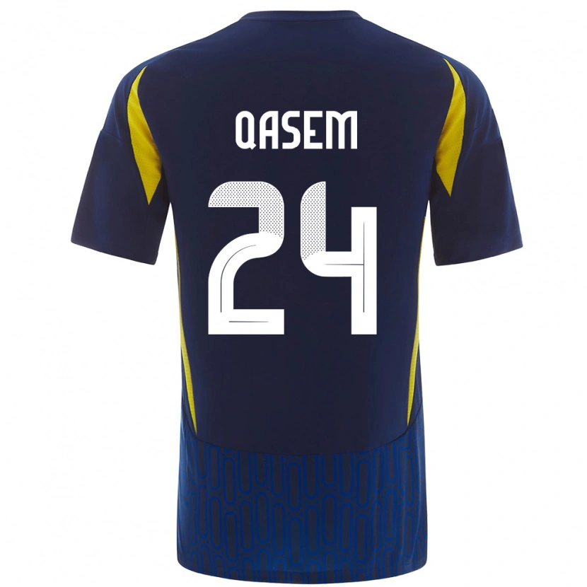 Danxen Mann Mohammed Qasem #24 Blå Gul Bortetrøye Drakt Trøye 2024/25 Skjorter T-Skjorte