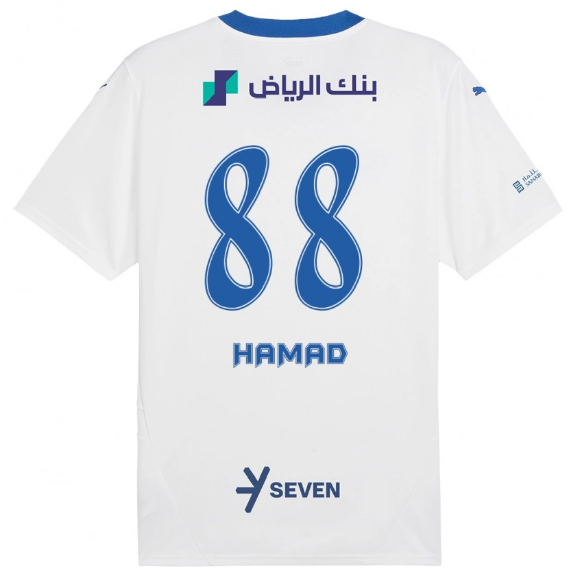Danxen Mann Hamad Al-Yami #88 Hvit Blå Bortetrøye Drakt Trøye 2024/25 Skjorter T-Skjorte